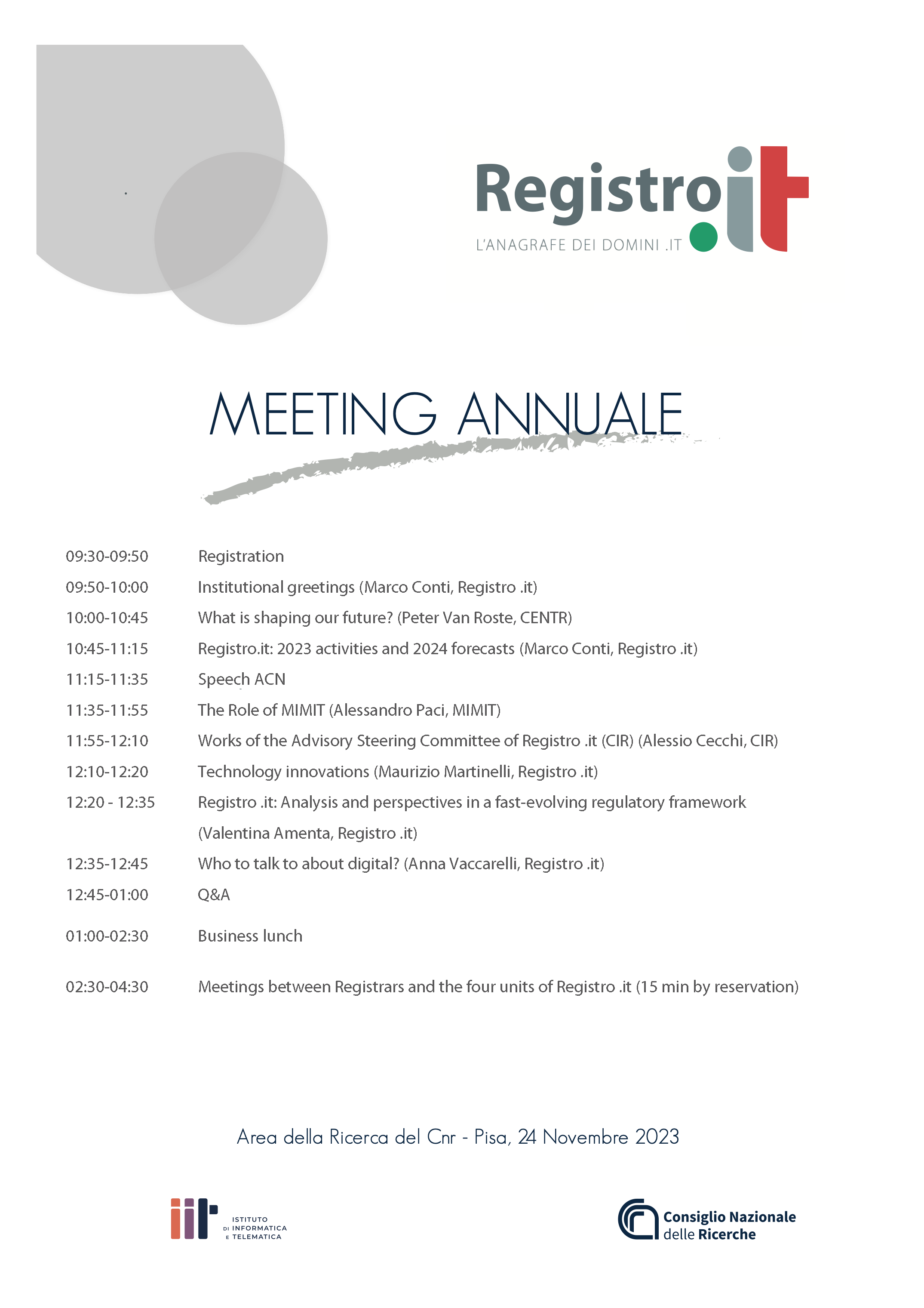 Meeting agenda