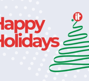 Christmas tree with the message ‘Happy Holidays’ and the .it