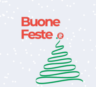 Albero di Natale con la scritta Buone Feste e il .it